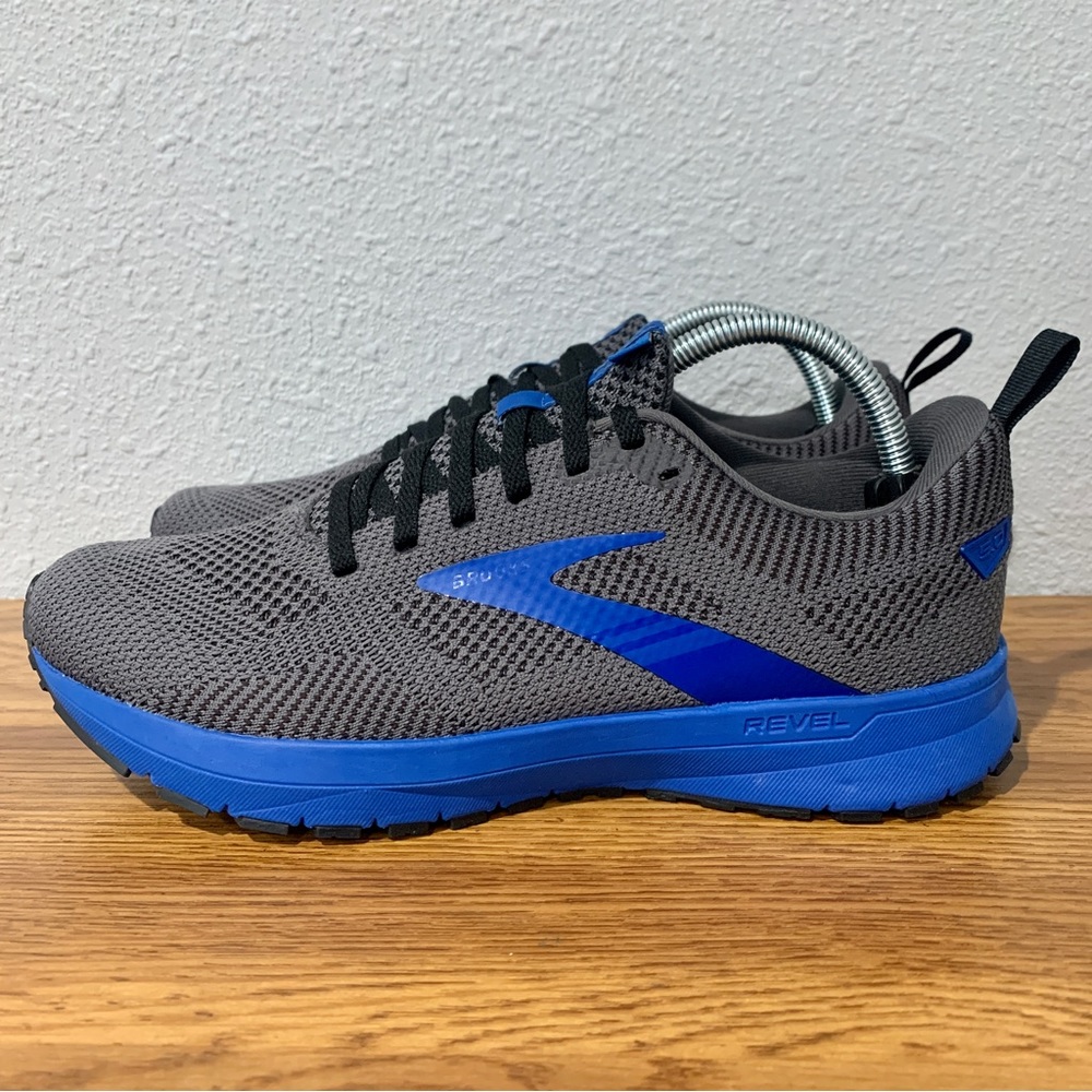 Brooks Revel 5 Mens Size 12 Road Running Shoes Athletic Sneakers Blue Grey